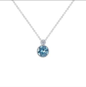 Necklace Charm Minimalist Pendent Choker 925 Sterling‎ Silver Zirconia